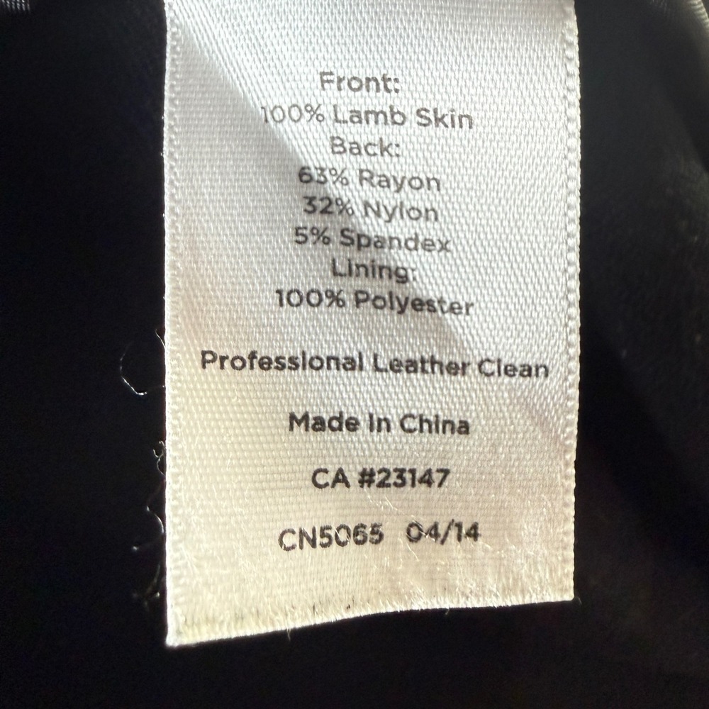 Talbots Lambskin Leather Pencil Skirt Black Womens 6 Mixed Media Stretch Career - Picture 8 of 8